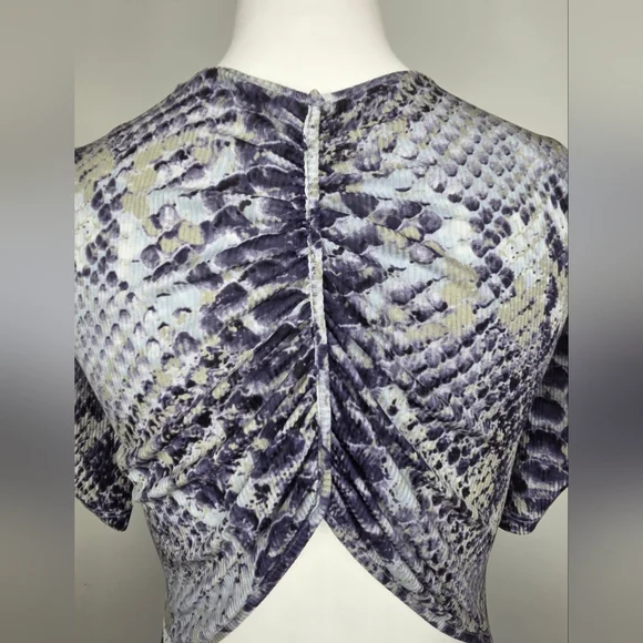 Andrew Marc Size 6 Backless Dress with Snake Print - Blue and Gray - Picture 5 of 12